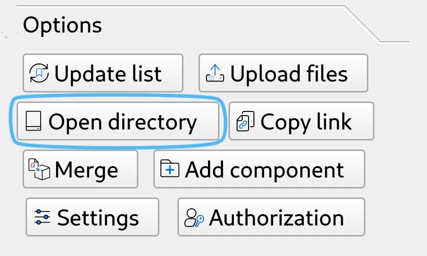 用于打开文件文件夹的按钮