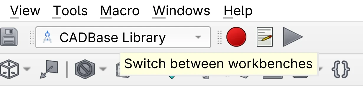 选择 CADBase Library 工作台